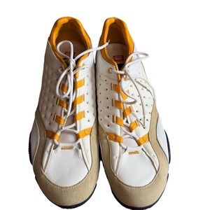 Marc Ecko Unltd Mens White Yellow Suede Casual Sneakers Shoes Size 10